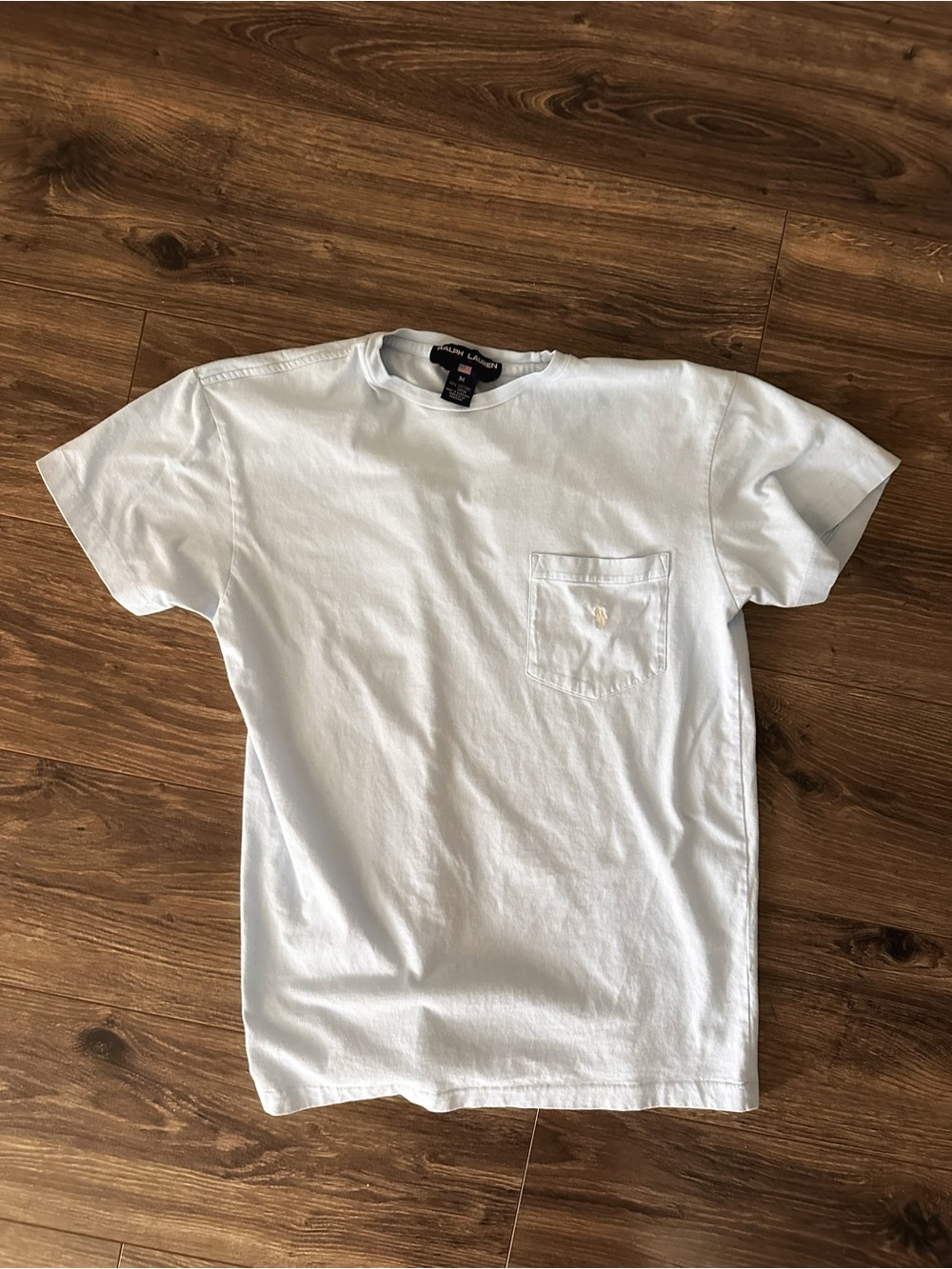 Vintage Ralph Lauren Light Blue Pocket Crew Neck T-Shirt